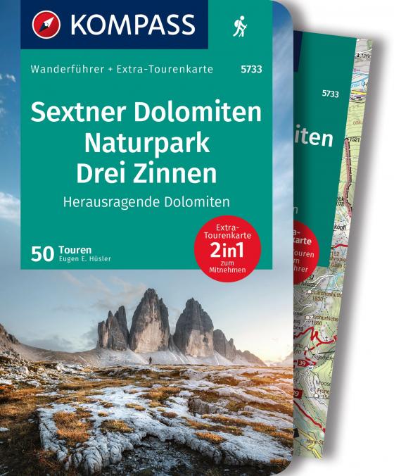Cover-Bild KOMPASS Wanderführer Sextner Dolomiten, Naturpark Drei Zinnen - Herausragende Dolomiten, 50 Touren mit Extra-Tourenkarte