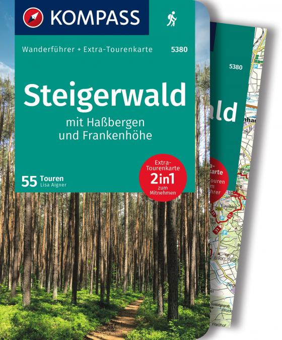 Cover-Bild KOMPASS Wanderführer Steigerwald mit Haßbergen und Frankenhöhe, 55 Touren mit Extra-Tourenkarte