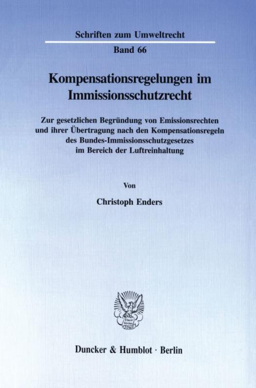 Cover-Bild Kompensationsregelungen im Immissionsschutzrecht.