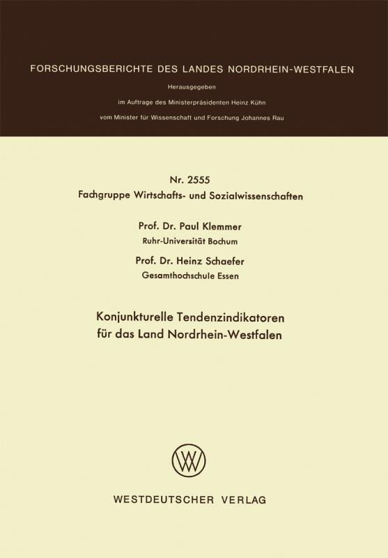 Cover-Bild Konjunkturelle Tendenzindikatoren für das Land Nordrhein-Westfalen