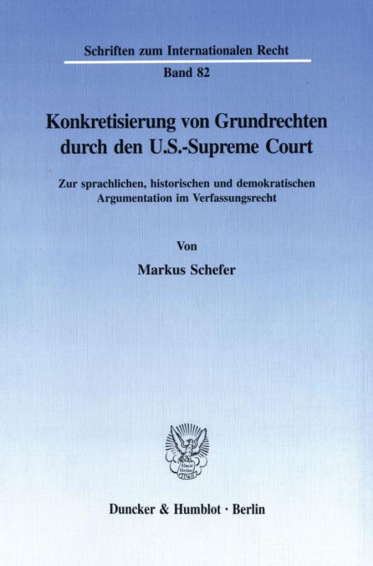 Cover-Bild Konkretisierung von Grundrechten durch den U.S.-Supreme Court.