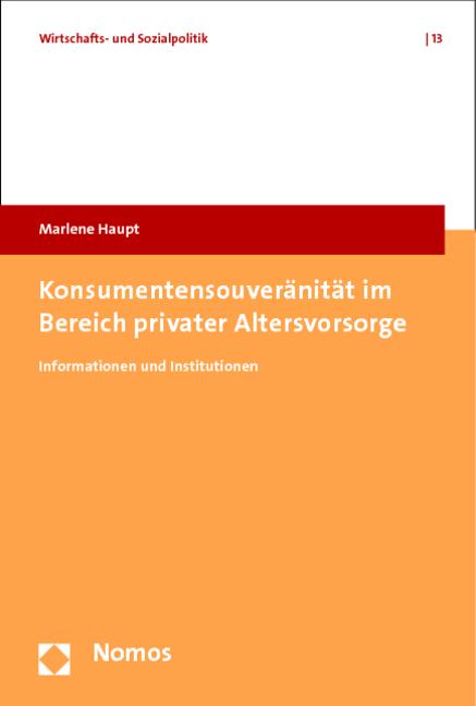 Cover-Bild Konsumentensouveränität im Bereich privater Altersvorsorge