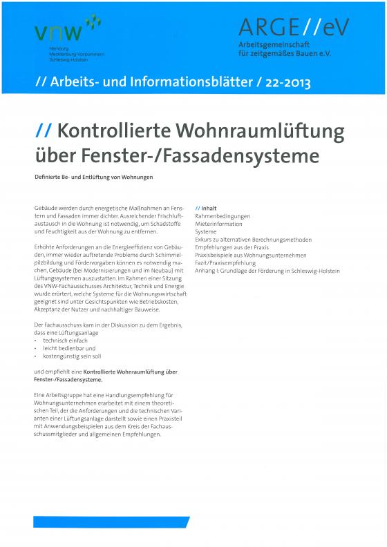 Cover-Bild Kontrollierte Wohnraumlüftung über Fenster-/Fassadensysteme