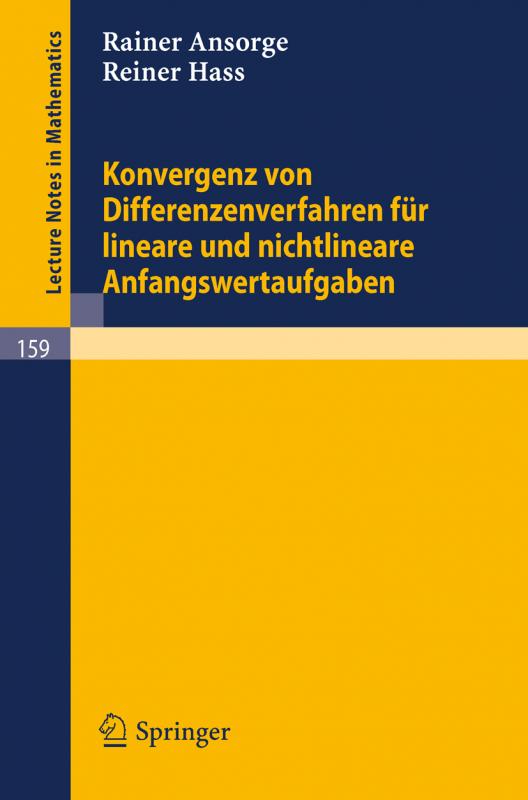 Cover-Bild Konvergenz von Differenzenverfahren für lineare und nichtlineare Anfangswertaufgaben
