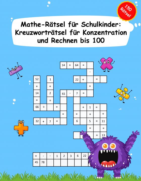 Cover-Bild Konzentration Mathe Rätsel - 150 Kreuzworträtsel zum Kopfrechnen bis 100