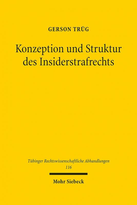 Cover-Bild Konzeption und Struktur des Insiderstrafrechts