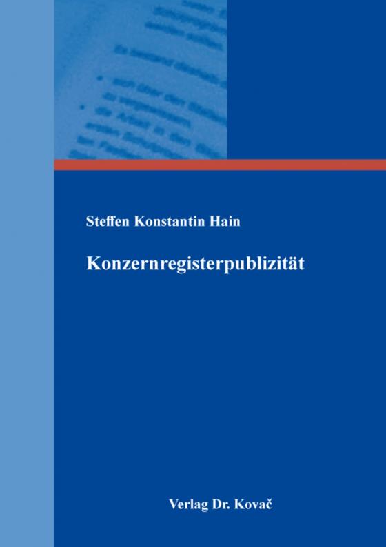 Cover-Bild Konzernregisterpublizität