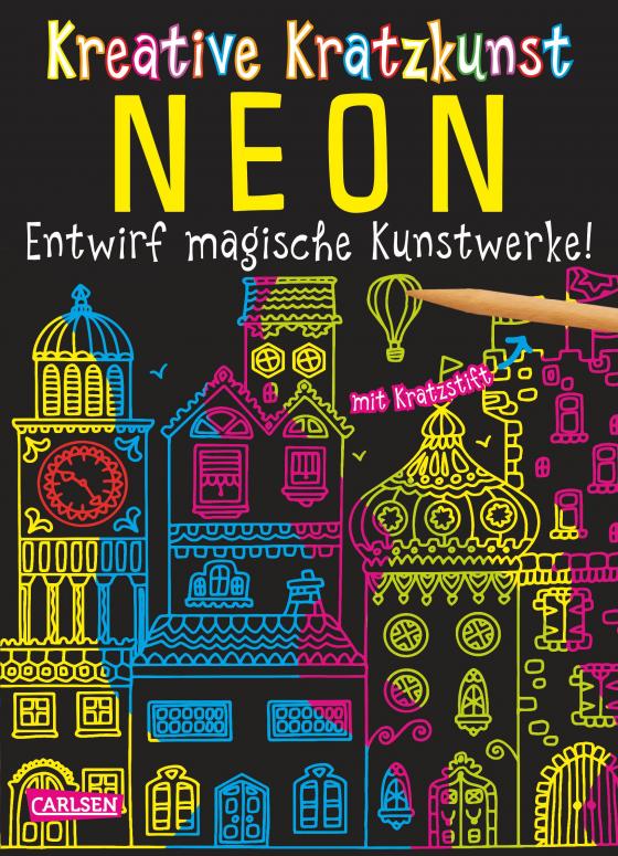 Cover-Bild Kreative Kratzkunst: Neon: Set mit 10 Kratzbildern, Anleitungsbuch und Holzstift