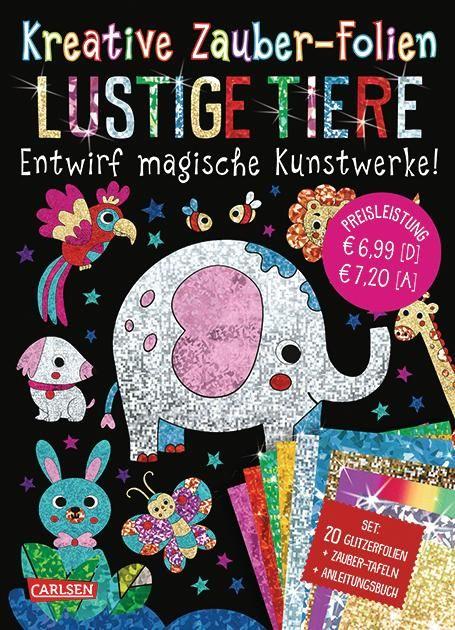 Cover-Bild Kreative Zauber-Folien: Lustige Tiere: Set mit 10 Zaubertafeln, 20 Glitzerfolien und Anleitungsbuch