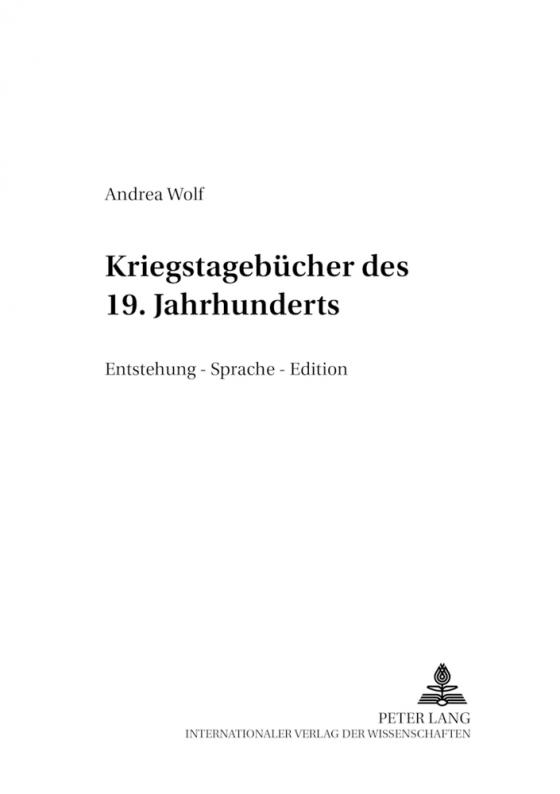 Cover-Bild Kriegstagebücher des 19. Jahrhunderts