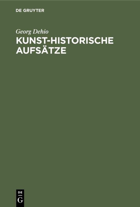 Cover-Bild Kunst-historische Aufsätze