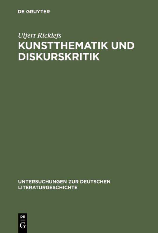 Cover-Bild Kunstthematik und Diskurskritik