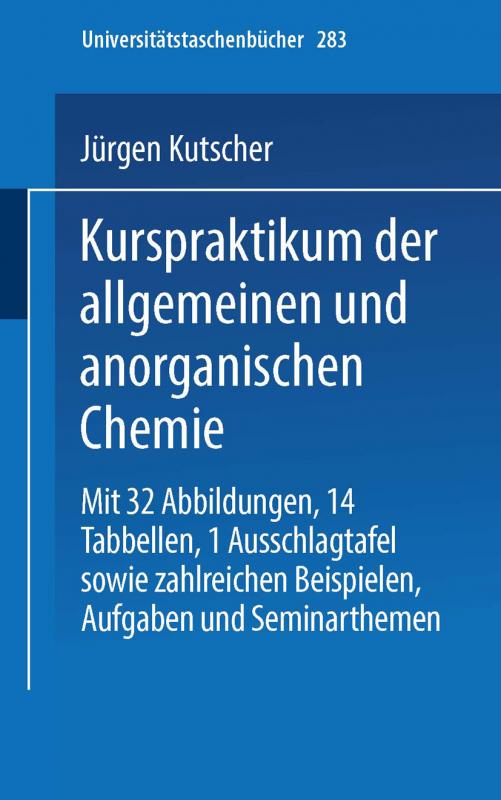 Cover-Bild Kurspraktikum der allgemeinen und anorganischen Chemie