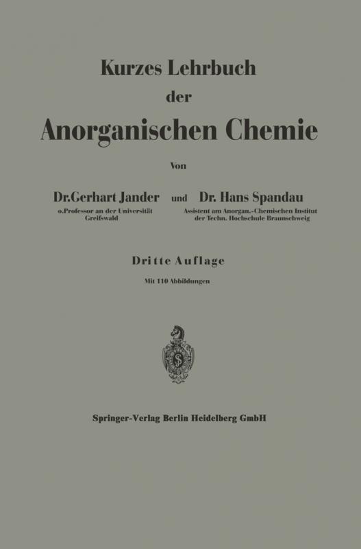 Cover-Bild Kurzes Lehrbuch der Anorganischen Chemie