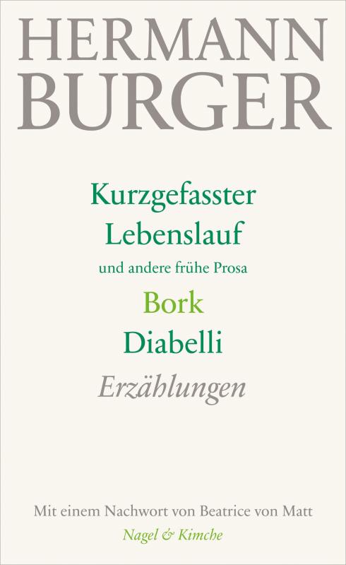 Cover-Bild Kurzgefasster Lebenslauf und andere frühe Prosa. Bork. Diabelli