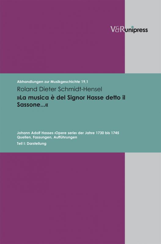 Cover-Bild »La musica è del Signor Hasse detto il Sassone...«