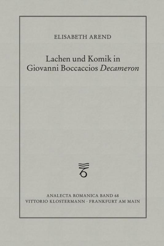 Cover-Bild Lachen und Komik in Giovanni Boccaccios Decameron
