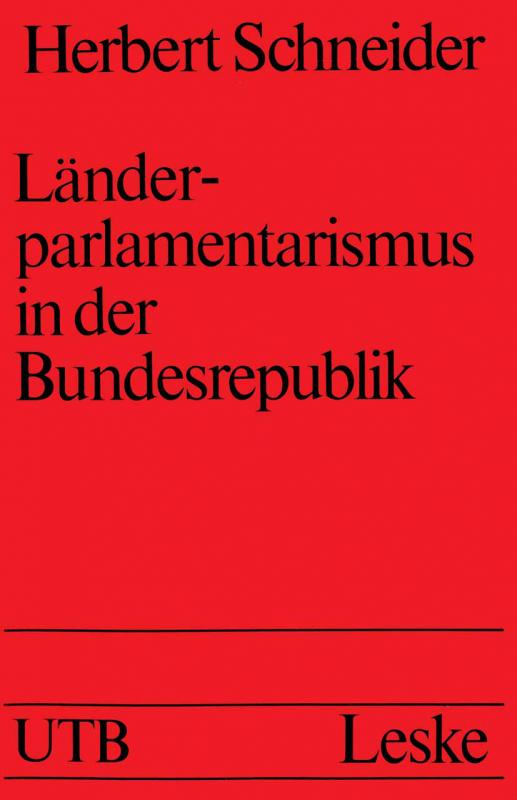 Cover-Bild Länderparlamentarismus in der Bundesrepublik