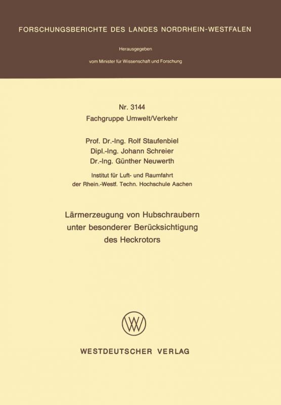 Cover-Bild Lärmerzeugung von Hubschraubern unter besonderer Berücksichtigung des Heckrotors