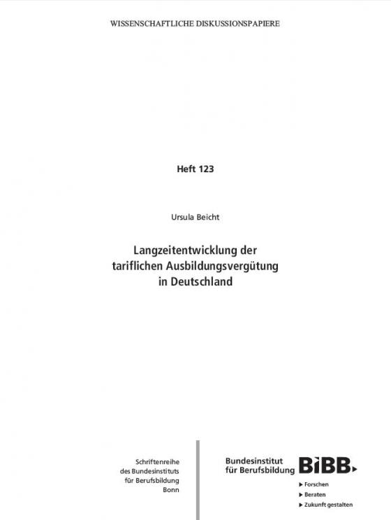 Cover-Bild Langzeitentwicklung der tariflichen Ausbildungsvergütung in Deutschland