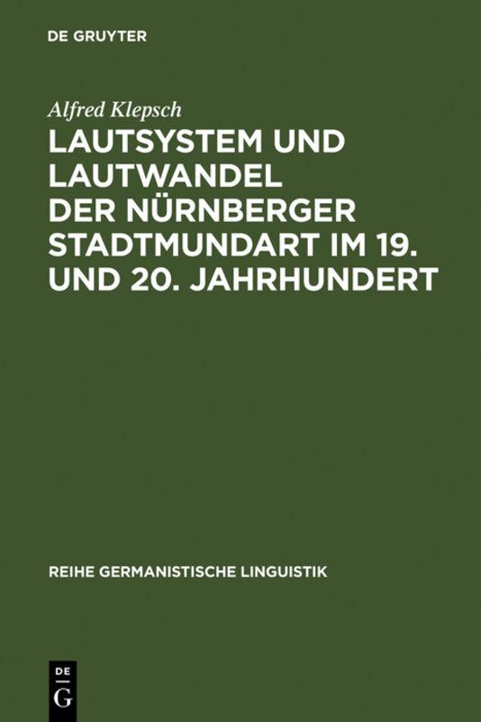 Cover-Bild Lautsystem und Lautwandel der Nürnberger Stadtmundart im 19. und 20. Jahrhundert