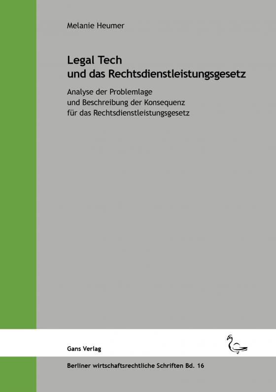 Cover-Bild Legal Tech und das Rechtsdienstleistungsgesetz