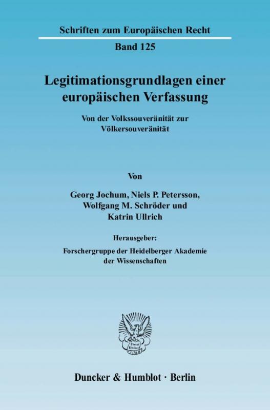 Cover-Bild Legitimationsgrundlagen einer europäischen Verfassung.