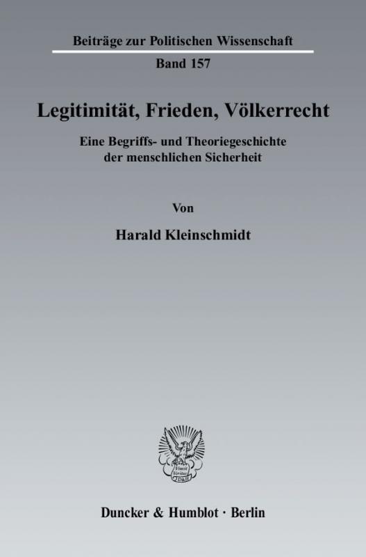 Cover-Bild Legitimität, Frieden, Völkerrecht.