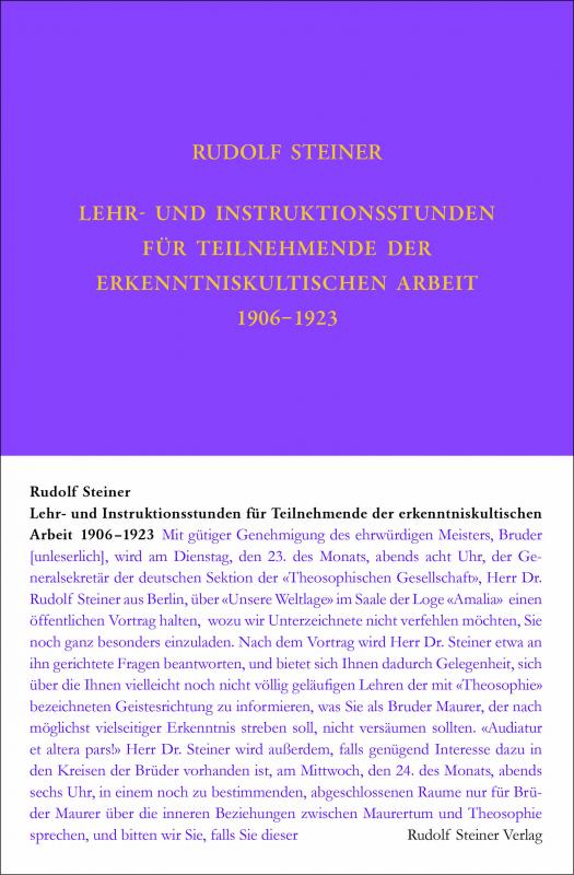 Cover-Bild Lehr- und Instruktionsstunden für Teilnehmende der erkenntniskultischen Arbeit 1906 - 1923