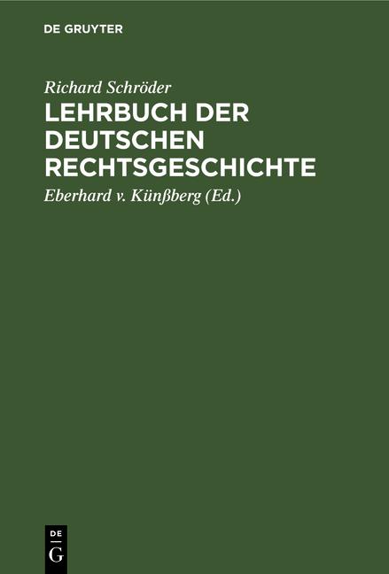Cover-Bild Lehrbuch der deutschen Rechtsgeschichte