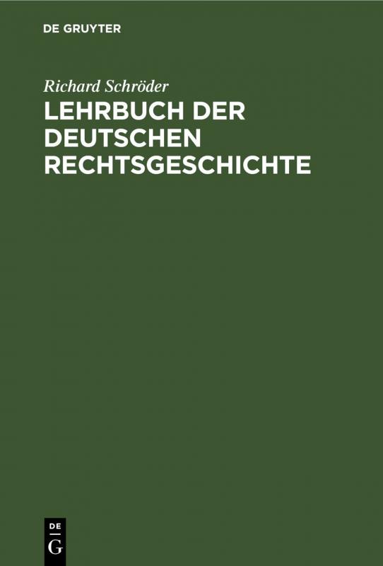 Cover-Bild Lehrbuch der deutschen Rechtsgeschichte