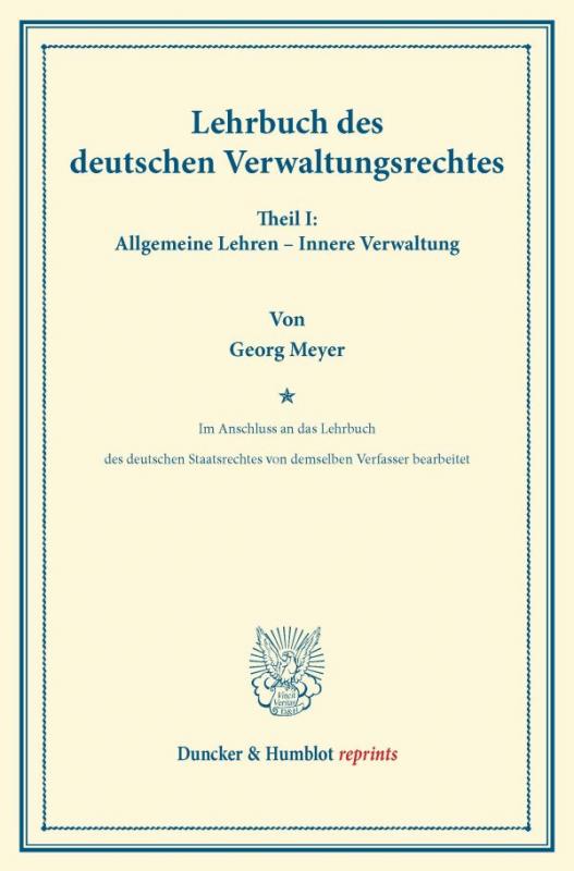 Cover-Bild Lehrbuch des deutschen Verwaltungsrechtes.