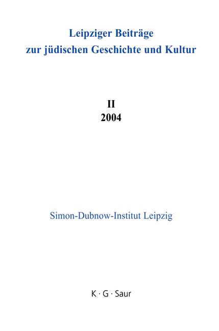 Cover-Bild Leipziger Beiträge zur jüdischen Geschichte und Kultur / 2004