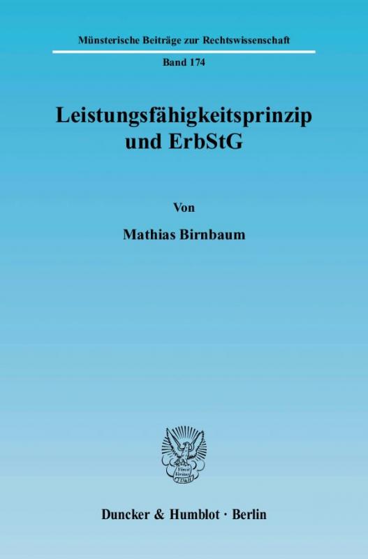 Cover-Bild Leistungsfähigkeitsprinzip und ErbStG.