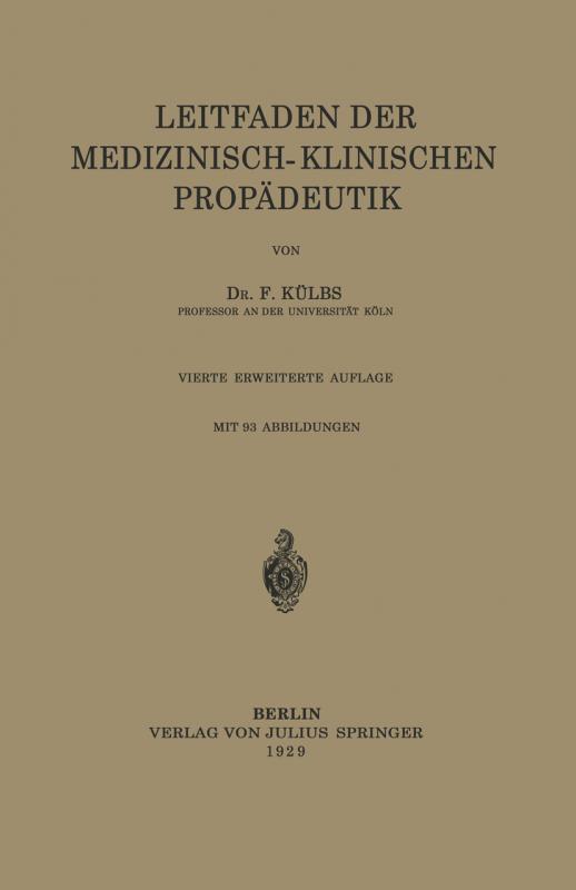 Cover-Bild Leitfaden Der Medizinisch-Klinischen Propädeutik