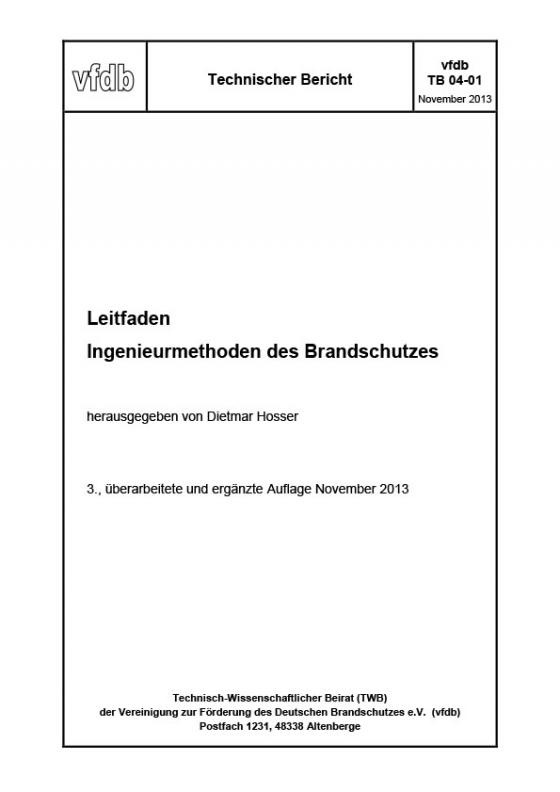 Cover-Bild Leitfaden Ingenieurmethoden des Brandschutzes