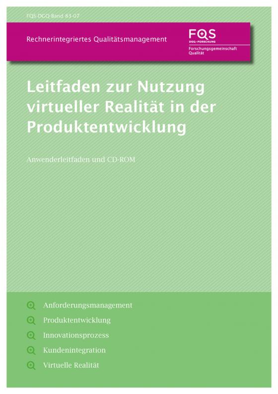 Cover-Bild Leitfaden zur Nutzung virtueller Realität in der Produktentwicklung