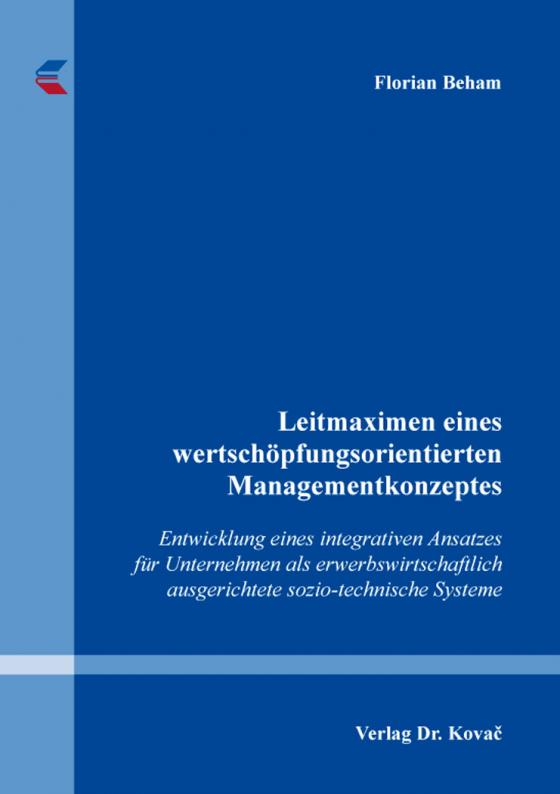 Cover-Bild Leitmaximen eines wertschöpfungsorientierten Managementkonzeptes