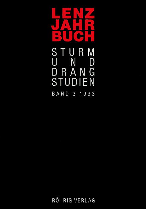 Cover-Bild Lenz-Jahrbuch. Sturm-und-Drang-Studien / Lenz-Jahrbuch 3 (1993)