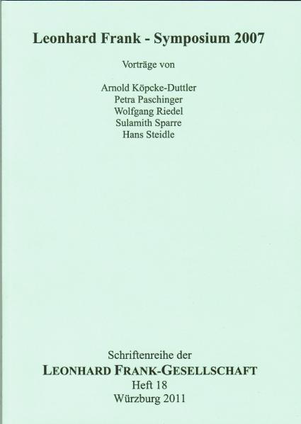 Cover-Bild Leonhard Frank - Symposium 2007.