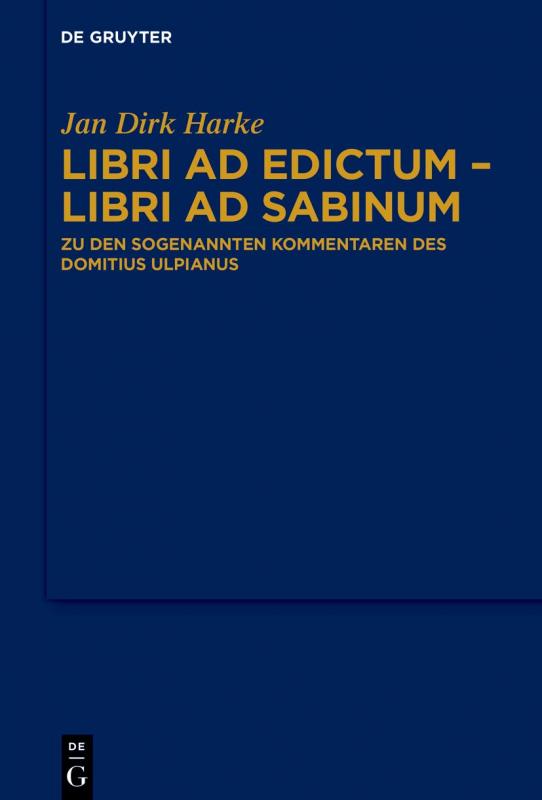 Cover-Bild Libri ad edictum – libri ad Sabinum