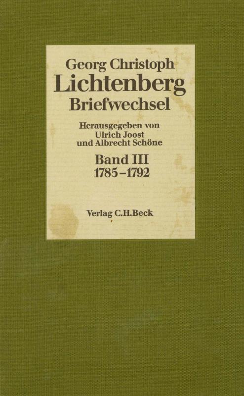 Cover-Bild Lichtenberg Briefwechsel Bd. 3: 1785-1792