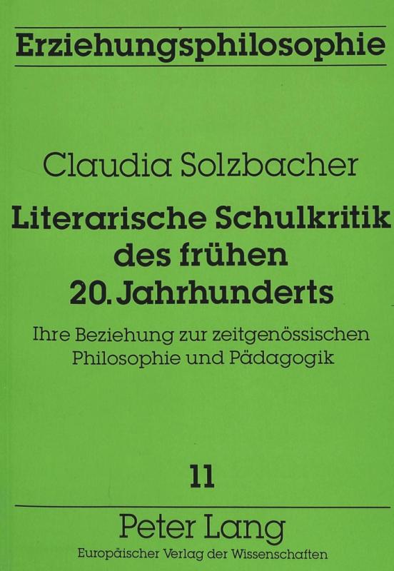 Cover-Bild Literarische Schulkritik des frühen 20. Jahrhunderts