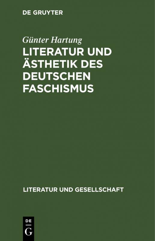 Cover-Bild Literatur und Ästhetik des deutschen Faschismus