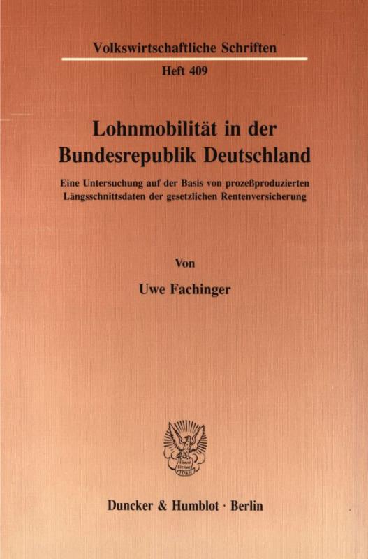 Cover-Bild Lohnmobilität in der Bundesrepublik Deutschland.