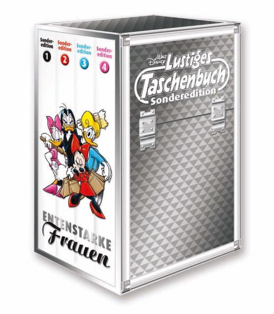 Cover-Bild Lustiges Taschenbuch Entenstarke Frauen (4 Bände im Schuber mit Gundel Gaukeley Figur)