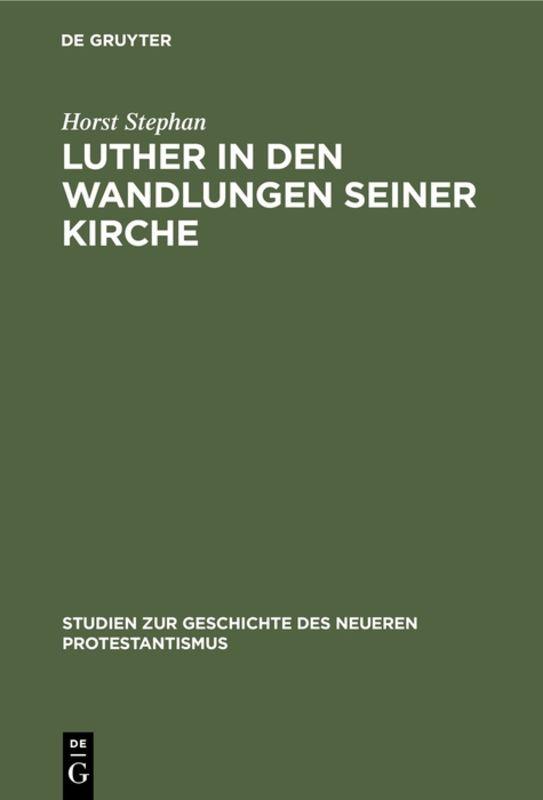 Cover-Bild Luther in den Wandlungen seiner Kirche