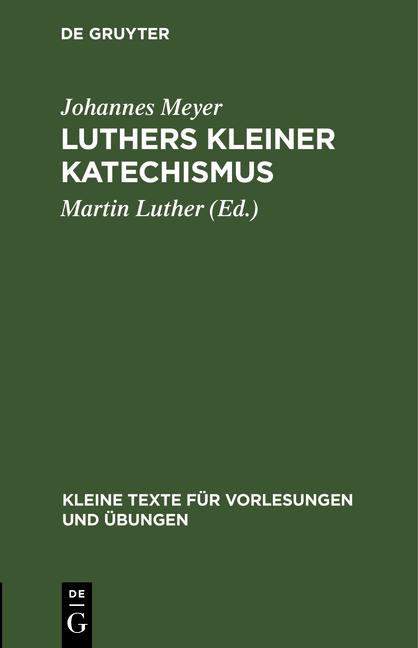 Cover-Bild Luthers kleiner Katechismus