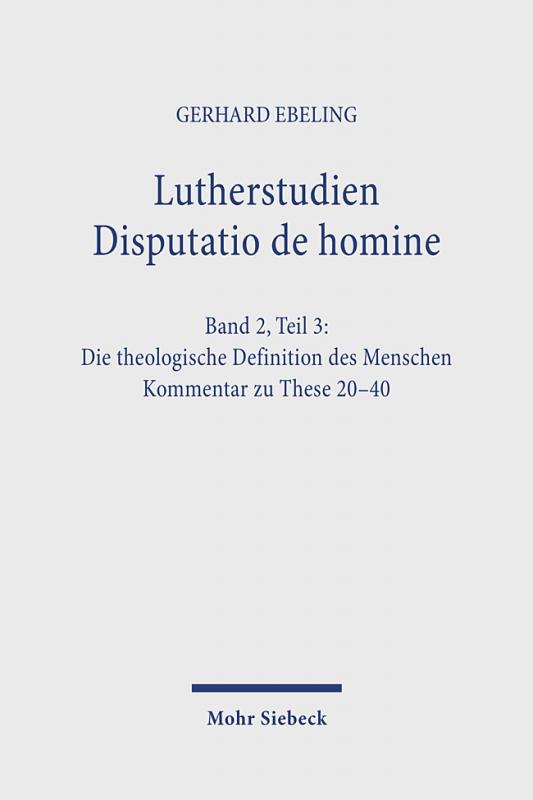 Cover-Bild Lutherstudien. Disputatio de homine