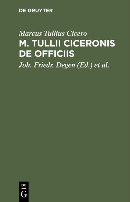 Cover-Bild M. Tullii Ciceronis De Officiis